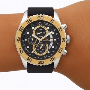 Invicta I‑Force 19253 Men’s Gold‑Tone Bezel Black Silicone Chronograph​